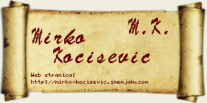 Mirko Kočišević vizit kartica